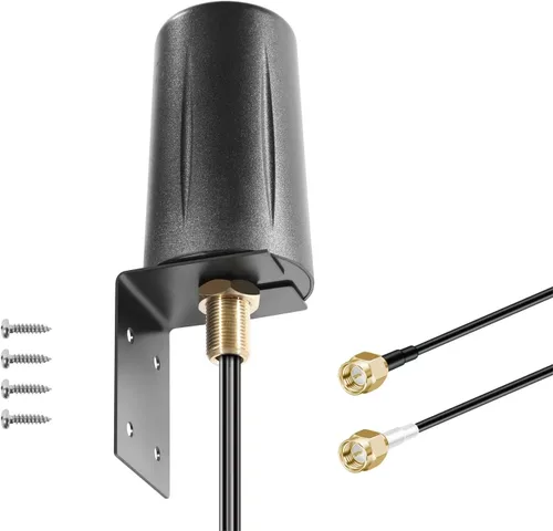 2x2 MIMO Omnidireccional de perfil bajo 4G LTE 5G Antena externa SMA macho conector con cable de 10 pies para enrutadores 4G/5G Hotspot Verizon AT&T