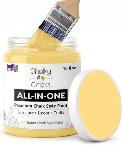 Miniatura 25 de Chalky Chicks - Pintura mate a la tiza, no requiere lijado, 4 onzas líquidas, color gris oscuro (Gun Metal Gray), para muebles, pintura sin Gris