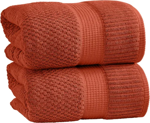 Miniatura 11 de NY Loft Juego de 4 toallas de baño 100% algodón, supersuaves y absorbentes, de secado rápido, 30 x 52 pulgadas, algodón texturizado y duradero