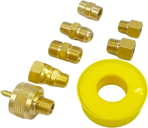 MENSI Kit convertidor de botellas de tanque de propano de gas con antorcha de malas hierbas, ajuste de 1 libra con 3/8 "NPT, 1/4 "NPT, M12X1.25,