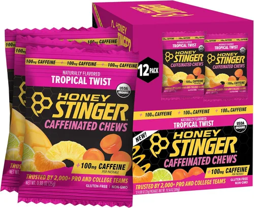 Miniatura 16 de Honey Stinger Gomitas Energéticas Orgánicas de Granada y Maracuyá, Sin Gluten y Sin Cafeína, para Ejercicio, Carrera y Rendimiento, Nutrición