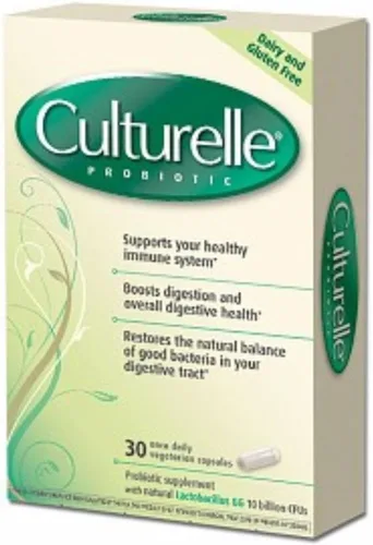 Culturelle Cápsulas vegetales sin lácteos y gluten probióticos Lactobacillus GG 30 ea (paquete de 11)