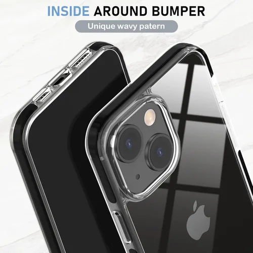 Miniatura 2 de MATEPROX Compatible con iPhone 14, transparente, delgada, transparente, a prueba de golpes, para iPhone 14 de 6.1 pulgadas 2022 (negro)