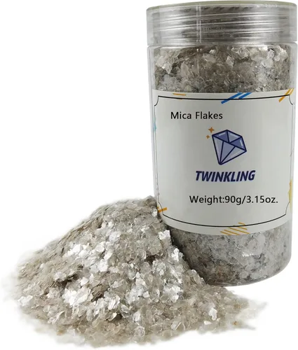 Miniatura 13 de TWINKLING Copos de mica de color natural, copos dorados, hoja de purpurina de copos de mica para manualidades de resina de bricolaje, arte de uñas