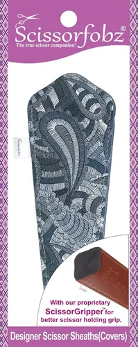 Miniatura 63 de Fundas protectoras para tijeras de diseñador, 4 unidades, tamaño surtido, diseño floral victoriano azul #4-304 Jardín floral victoriano azul