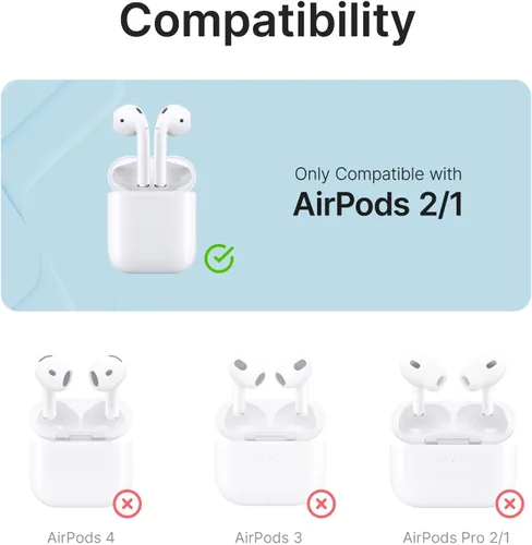 Miniatura 2 de Catalyst Funda impermeable para AirPods de 2ª generación y AirPods de 1ª generación, carga inalámbrica y USB-C, funda de alta protección contra