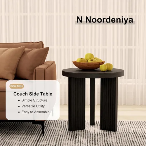 Miniatura 7 de Mesa auxiliar redonda pequeña, mesa de café de 17.52 pulgadas con superficie gruesa y lisa, mesa auxiliar circular con patas estables en forma de X