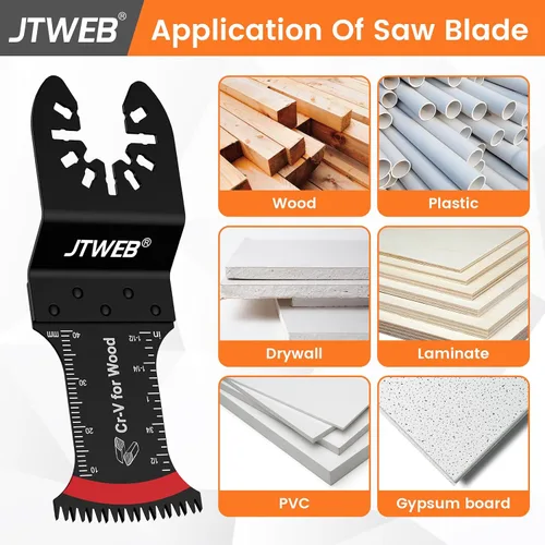 Miniatura 8 de JTWEB Hojas de sierra oscilantes de dientes japoneses de madera, 10 cuchillas multiherramienta con borde en forma de arco para madera, plástico