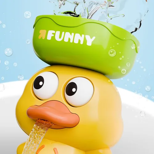 Miniatura 3 de iPlay, iLearn Juguete de baño para niños pequeños de 1 a 3 años, juguete de bañera de pato con ventosa, juego de bañera para niños, juego de ducha