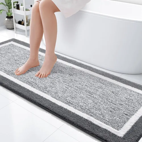 Miniatura 25 de OLANLY Alfombras de baño 24x16, tapete de baño de microfibra extra suave y absorbente, antideslizante, lavable a máquina, alfombra de baño esponjosa
