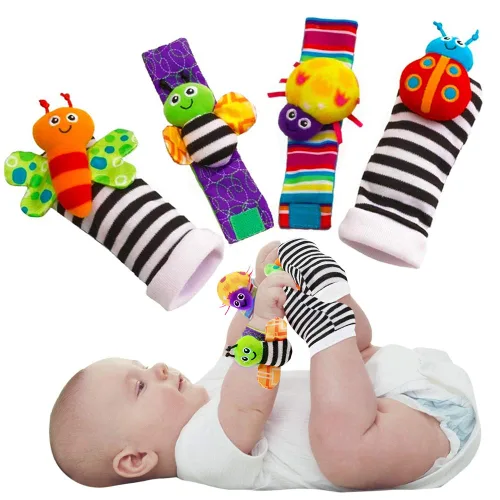 Bigib Calcetines con Sonajero para Bebés de 3 a 12 Meses, Juguetes para Niñas y Niños, Juguetes de Aprendizaje