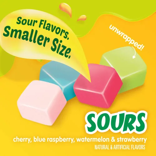 Miniatura 3 de STARBURST Caramelos masticables de frutas - Minis Sours, 8 onzas (paquete de 8) - Deliciosos mini dulces, caramelo agrio a granel