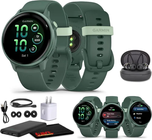 Garmin Vivoactive 6 Smartwatch Metallic Jasper Green con banda verde jaspe el mejor reloj inteligente con GPS para fitness con pantalla AMOLED,