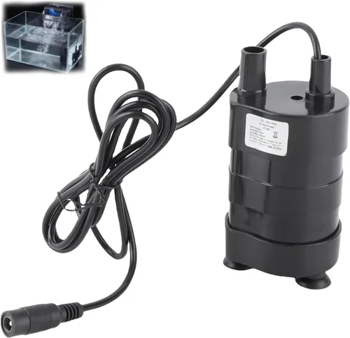Kadimendium Mini bomba de agua sumergible sin escobillas DC de alta cabeza hidráulica 24V -4.0 °F-194.0 °F Wer bomba de agua solar con batería de