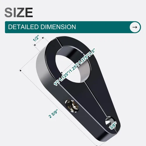 Miniatura 5 de MoKitDora Abrazadera de 1" para Manillar o Bastidor, Cable de Acelerador y Embrague, Clip para Línea de Freno, para Harley, Negro