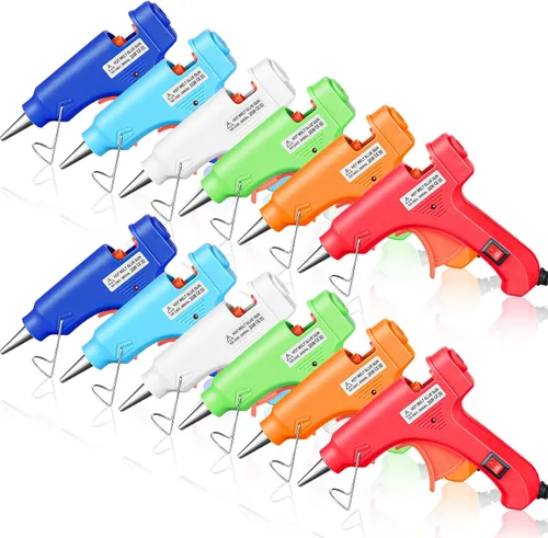 Miniatura 9 de Zhengmy 6 piezas de mini pistola de pegamento caliente, pistolas de fusión en caliente, precalentamiento rápido y gatillo fácil de apretar