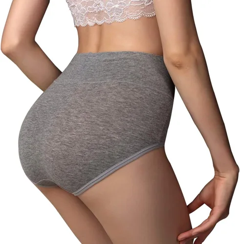 Miniatura 4 de UMMISS - Ropa interior de algodón de cintura alta para mujer, cobertura completa, suave, cómoda, paquete surtido