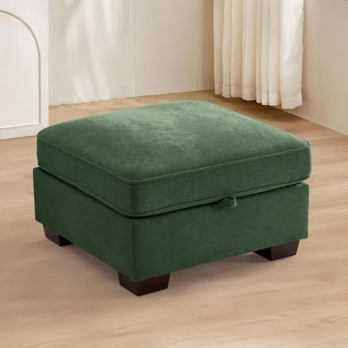 Miniatura 18 de TEKAMON Sofá Modular de 100" con Almacenamiento en los Asientos, Cómodo Sofá de Tela Chenilla de 3 Plazas para Sala de Estar, Oficina, Apartamento