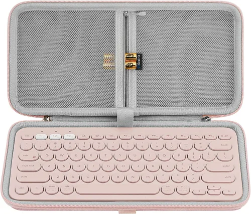 Miniatura 9 de Geekria Funda de transporte para teclado, funda protectora de viaje rígida para teclado compacto pequeño, compatible con Logitech K380, Logitech