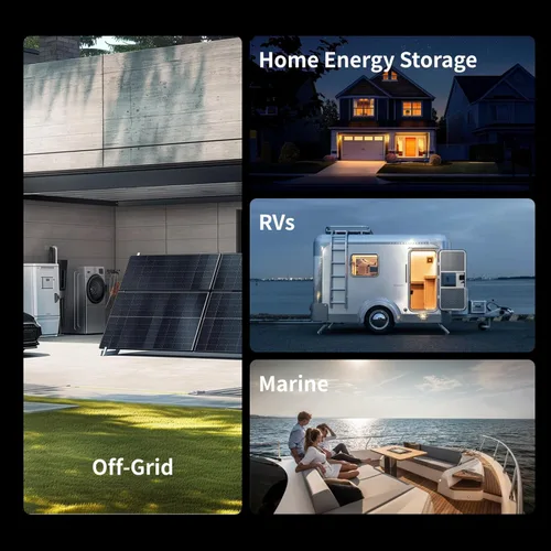 Miniatura 8 de Baterías LiFePO4 de 12 V y 100 Ah, sistema BMS de 100 A, tamaño Grupo 24, 1280 Wh, 15,000 ciclos y 10 años de vida; uso marítimo y solar, RV, fuera