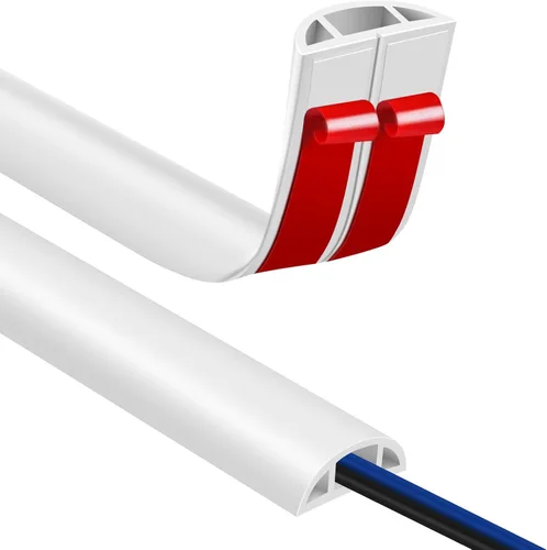 Miniatura 26 de JAHOMFAI Cubierta para cables de piso 1m de largo, cubiertas para cables en el suelo para proteger los cables y prevenir riesgos de caídas, fácil