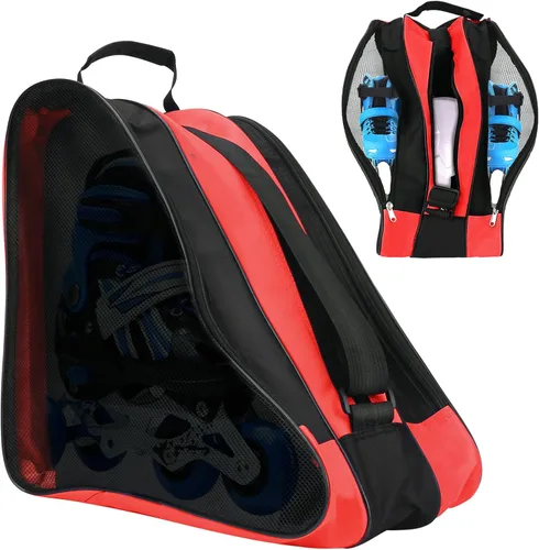 Miniatura 8 de Bolsa unisex para patinaje sobre hielo con correa ajustable para el hombro, bolsa de almacenamiento de zapatos de patinaje de tela Oxford