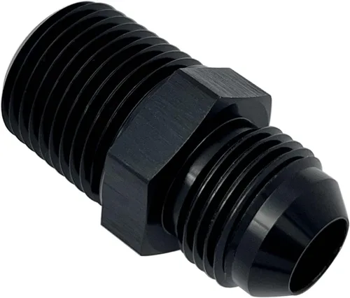 Miniatura 33 de Adaptador de tubo de manguera de combustible de aluminio recto 16AN acampanado a 3/4" NPT macho Unión de rosca negro