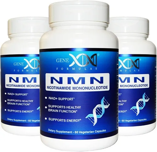 Genex Formulas Suplemento NMN de 250 mg (paquete de 3) - Cápsulas estabilizadas en estante 99% puro para aumentar los niveles de NAD, reparación del