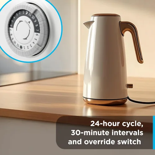 Miniatura 3 de GE Temporizador de Enchufe Mecánico para Interiores de 24 Horas, 1 Toma Polarizada, Temporizadores para Enchufes Eléctricos de Interiores