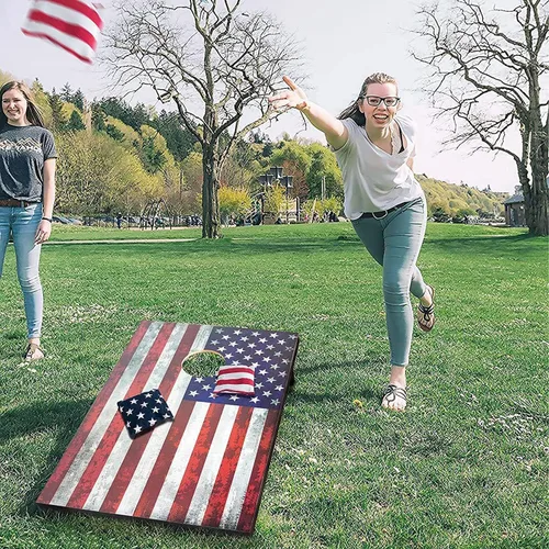 Miniatura 6 de Juego de tablas de Cornhole de 4 x 2 de tamaño reglamentario con bolsas de transporte y 8 bolsas de frijoles, juego de lanzamiento de frijoles