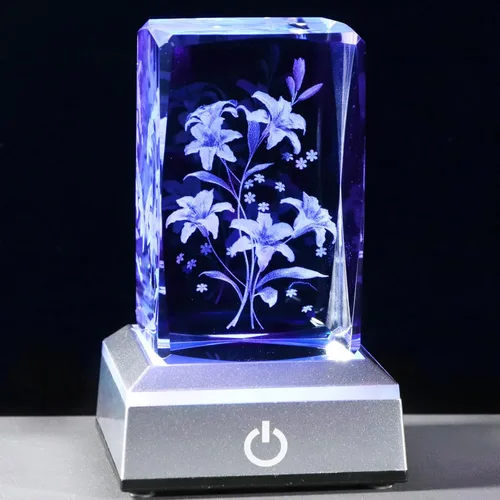 Miniatura 9 de YWHL Cristal romántico grabado en 3D con texto en inglés "I Love You", regalos para su novia, esposa, en aniversario, día de la madre, regalos