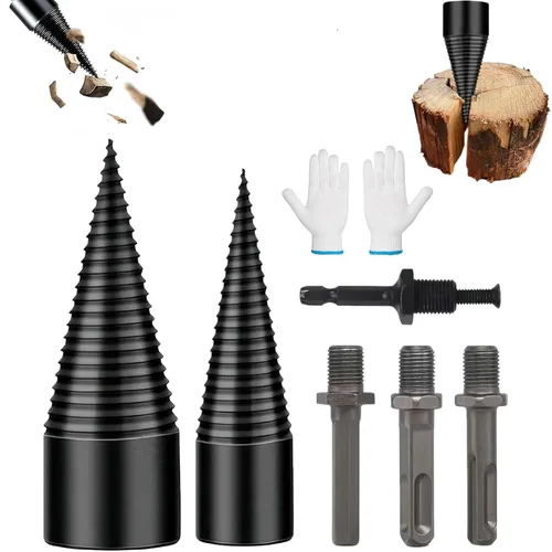 Miniatura 9 de Juego de brocas para leña, broca divisora de madera mejorada, resistente y desmontable, broca eléctrica separadora de madera, broca de fácil