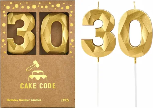 Miniatura 27 de Velas de 7 cm de Oro Cristal Número 17 para Pastel de Cumpleaños, Velas de Oro y Número para Celebración de Fiesta