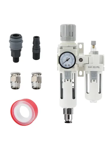 Miniatura 11 de Regulador de filtro de aire comprimido PT de 1/2 pulgada Lubricador Combo Separador de trampa de agua/aceite Regulador de presión Filtro de aire