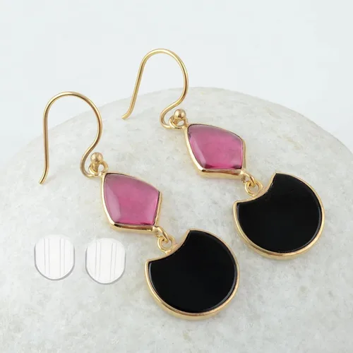 Miniatura 2 de EXCEART 100 almohadillas de silicona para aretes, almohadillas antideslizantes para hacer joyas, almohadillas transparentes para orejas, accesorios