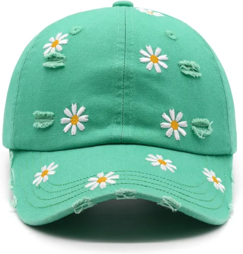 Miniatura 2 de Waldeal Lindo sombrero de margarita para mujer, gorra de béisbol ajustable bordada desgastada