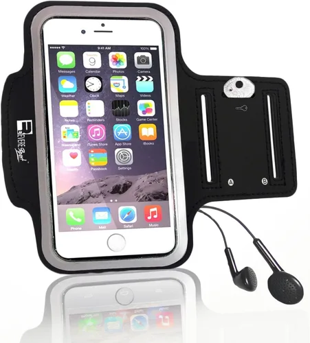 Miniatura 2 de RevereSport Brazalete para correr para iPhone SE 2020 / SE 2022 con acceso de identificación de huellas dactilares. Soporte para brazo de teléfono