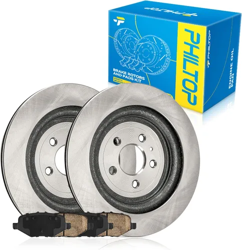 Miniatura 10 de PHILTOP Juego de rotores de freno de disco trasero y pastillas de freno de cerámica para Nissan 2002-2023 Altima, Nissan 2007-2019 Sentra, Nissan