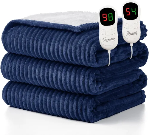 Miniatura 41 de Homemate Manta térmica eléctrica de 50 x 60 pulgadas, manta térmica de 1/2/4/6/8 horas de apagado automático, 10 niveles de calor, protección contra