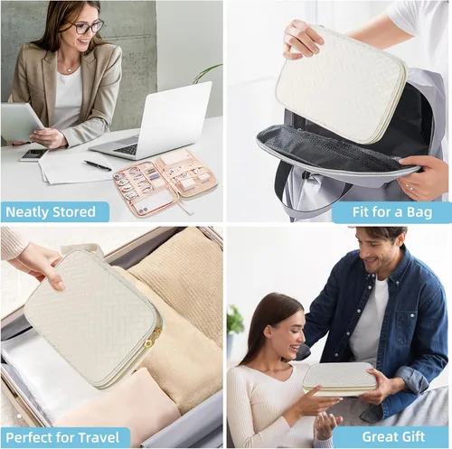 Miniatura 6 de Organizador de cables de viaje, Beige