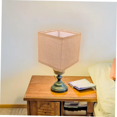 Miniatura 5 de DOITOOL Pantalla cuadrada de tela de repuesto elegante accesorio para lámparas de mesa, fácil de instalar, se adapta a bombillas para dormitorio