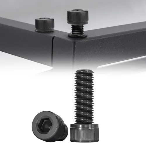 Miniatura 10 de Tornillos de cabeza hueca M4 x 0.236 pulgadas, tornillos hexagonales de acero de aleación de grado 12.9, acabado de óxido negro, totalmente roscado