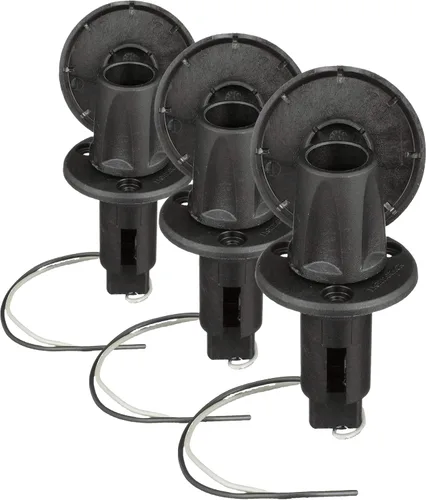 attwood 910R2PSB-7 LightArmor™ 910R Series Round Plug-in Light Base — for All-Around Pole Light, 2-Pin, Black Stainless Cover (Pack of 3)