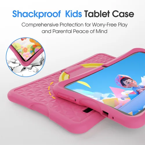 Miniatura 6 de DigiLand Tablet infantil de 10.1 pulgadas, tableta Android 15 para niños, 6G+32GB hasta 128GB, batería de 6000mAh, cámara dual, WiFi, BT 5.0, el Rosa
