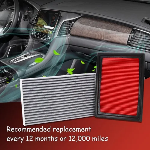 Miniatura 6 de Kit de filtro de aire del motor 16546-17B00 y filtro de aire de cabina 27277-3DF0A compatible con Juke 2011-2017 Sentra 2013-2019 Reemplaza