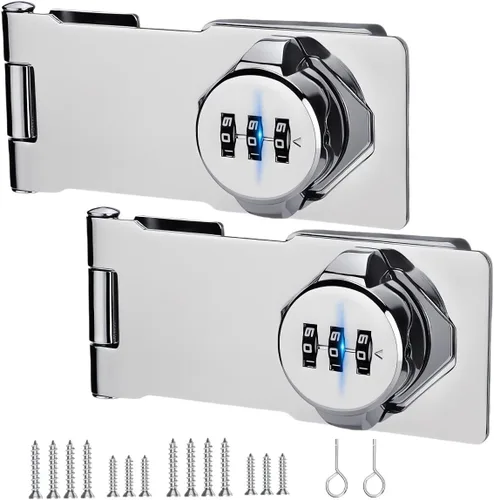 Miniatura 11 de Cerradura de puerta abatible de 3 dígitos con contraseña sin llave, cerraduras de combinación para gabinete, cerradura deslizante para armario