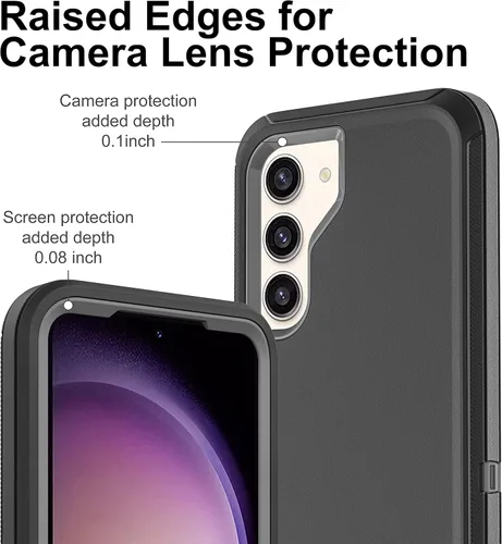 Miniatura 3 de Funda para Galaxy S23, S23 con protector de pantalla de TPU flexible autorreparable [2 paquetes], 3 en 1, funda de protección resistente a prueba