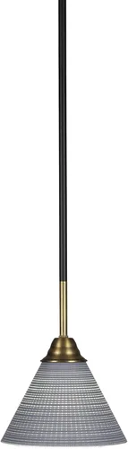 Miniatura 68 de Toltec Lighting Paramount - Mini colgante de 1 luz en acabado negro mate con cristal de arte perla de 7 pulgadas y estilo negro