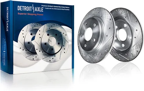 Miniatura 3 de Detroit Axle - Kit de freno trasero para Honda Accord Acura TSX 2004-2007 Rotores de freno de disco perforados Pastillas de freno de cerámica 2005