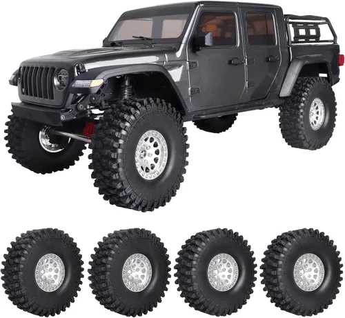 Miniatura 6 de HobbyPark 1.9 Ruedas y neumáticos Beadlock de 4.72 pulgadas de altura con herramienta de montaje para Traxxas TRX4 Axial SCX10 II III Redcat Gen8